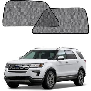 Car Window Shade for Ford Explorer 2011-2019,2 Pack UV & Glare Protection, Breathable Privacy Screen, Insect & Bug Blocker Magnetic Mesh Side Rear Sun Shades for Baby Camping, Napping & Travel