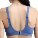 Champion Women's Sports Bra, High-Impact, Maximum Support, Breathable, Moisture-Wicking Fabric (Blue),34D
