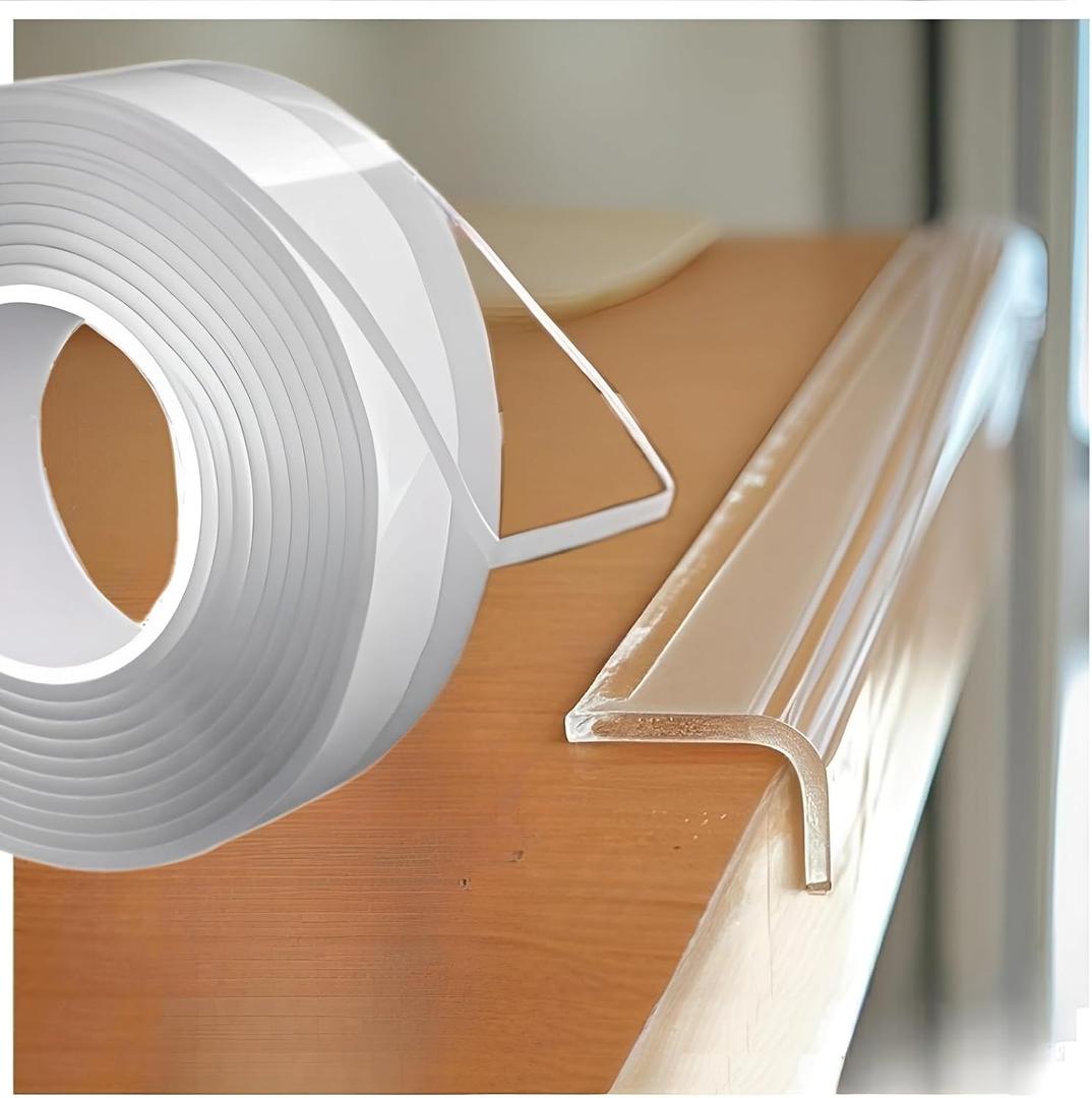 Clear Edge Protector, 1.18in Width x9.84ft Length(3cmx3m) Self-Adhesive Table Edge Guard,Sharp Edge Wrap Cover TapeFurniture Corner Protectors