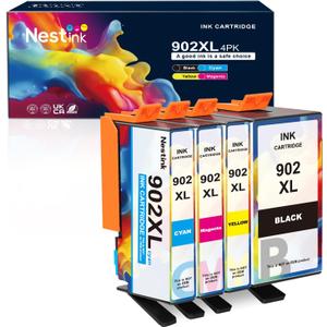 902XL Compatible Ink Cartridge Replacement for HP 902 XL, 902XL to use with Officejet Pro 6978 6968 6974 6975 6960 Officejet 6951 6954 6956 6958 Printers (4 Combo Pack)