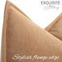 ZWJD Camel Pillow Covers 18x18 Set of 2 Chenille Throw Pillow Covers with Elegant Design Soft and Luxurious Decorative Throw Pillows for Couch, Bed, and Home Decor