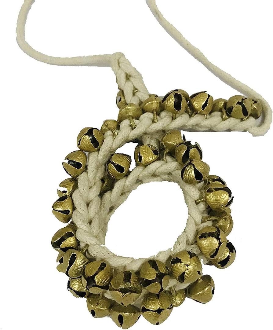 Dancing Ghungroo Kathak bells anklet white soft String pair (50 + 50) Classical Kathak Big dancing brass bells (16 NO.) anklet tied to string for classical dance