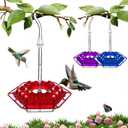 Hummingbird Feeder,2025 Premium Ant & Bee Proof Hummingbird Feeder - 32-Port Clear Nectar Reservoir, Easy Clean Hanging Design, Leak-Proof Outdoor Garden Decor, (2, Blue)