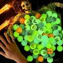 JOYIN 100 PCS Halloween Glow in The Dark Bouncing Balls, 20 Designs Halloween Theme Glowing Bouncy Balls for Halloween Party Supplies, Party Favors, Trick or Treating Goodies