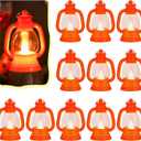Ferraycle 12 Pcs Mini Lantern Decor 4 Inch Western Lantern Table Centerpiece Small Vintage Camping Hanging Lamp Ornaments Bulk for Cowboy Cowgirl Wedding Halloween Christmas (4 Inch,Orange)