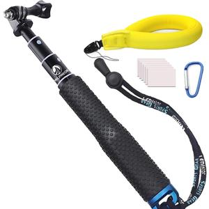 Selfie Stick + Camera Float Accessories Kit for GoPro,19 Waterproof Hand Grip Extension Portable Adjustable Monopod Pole for GoPro Hero 13 12 11 10 9 8 MAX 7 Black Silver White/6/5 Black/5S