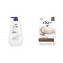 Dove Body Wash with Pump Deep Moisture 30.6 oz Beauty Bar Coconut Milk 3.75 Ounce - 6 Count