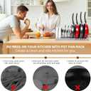 Expandable Pot & Pan Organizer - Grey Cabinet Rack with 10 Adjustable Compartments for Cookware, Baking & Frying Pans