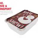 2 x GIA'SKITCHEN Disposable Aluminum Pans with Lids, 24 Piece, Set of 12 - Heavy Duty Foil Pans with Lids Perfect for Leftovers, Holiday Treats, Gift Giving - Assorted Snowman Rectangular