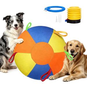 Herding Ball for Dogs, Inflatable Dog Ball for Outside Play, Calming Jumbo Ball for Dogs with Handles, Interactive Herding Toys for Border Collies, Australian Shepherds, Blue Heelers, Horses (18'')