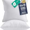 Utopia Bedding 18x18 Pillow Inserts, Set of 2, White – Indoor Decorative Throw Pillows for Bed, Sofa & Couch – Soft, Supportive & Fluffy Cushion Inserts