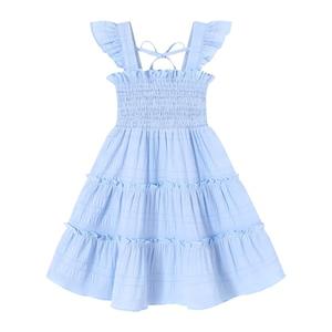 YOUNGER TREE Toddler Girl Dress Kids Sleeveless Ruffle Dresses for Girls Summer Outfits Beach Sundress(Blue,3-4 T), Blue1