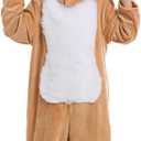 EVGVAT Kids Christmas Reindeer Costume Deer Animal Outfits Onesie Party for Boys and Girls (5-7Years)