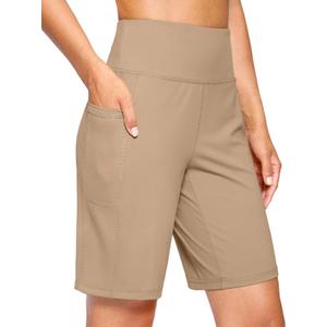 G Gradual Women's 9" Bermuda Long Shorts with Pockets High Waisted Athletic Knee Length Shorts for Women Walking Workout (Khaki,XL) G Gradual Women's 9" Bermuda Long Shorts with Pockets High Waisted Athletic Knee Length Shorts for Women Walking Workout (Khaki,XL)