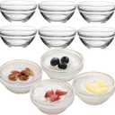 3in 2.5oz Small Clear Glass Ramekins Custard Bowls, 10 Pack Mini Glass Dipping Sauce Cups Pinch Bowl, Little Kitchen Condiment Ingredient Prep Salad Dishes, Dishwasher Microwave Freezer Safe