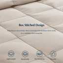Pacific Coast Lightweight Goose Feather Down Fiber Comforters Queen Size, Summer Duvet Insert, Ultra Soft, Breathable, Hotel Luxury Bedding Comforter with 8 Tabs, Beige, 90 x 90 inches