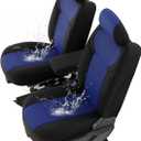 GIANT PANDA Waterproof Neoprene Front Seat Covers for Ram 1500(2019-2025) Crew & Quad Cab, Custom fit Big Horn, Laramie, Tradesman, Rebel, 2WD & 4WD, Foam Padded, Black & Blue