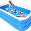 Inflatable Pool for Kids and Adults, Inflatable Swimming Pool 120" X 72" X 22" Oversized Thickened Family Swimming Pool for Toddlers, Outdoor, Garden, Backyard, Summer Water Party.
