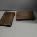 2PCS Wooden Pedestal Tray, 9 x 5.9 x 1.5 Inch Rustic Wood Riser Stand for Bathroom Kitchen Counter Decor, Small Decorative Soap Tray for Candles Plants Bottles, Home Accessories