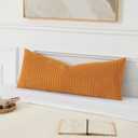 UGASA Fall 14x36 Inch Pillow Cover Pack of 1 Soft Boho Stripe Corduroy Large Long Rectangle Lumbar Cushion Cover Farmhouse Decorative Pilowcase for Bed, Couch, Sofa, Bedroom, Living Room,Burnt Orange