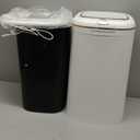 Sooyee 40L Automatic Trash Can with Lid,10.5 Gallon Smart Motion Sensor Trash Can for Bedroom, Bathroom, Kitchen, Office,White+Gold Border Trash Bin,3 Opening Modes