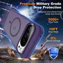 Compatible with Google Pixel 10 Pro XL Case with Magnetic [Compatible with Mag-Safe][Military Grade Drop Protection] Slim Translucent Matte Phone Case with Anti-Fingerprint Tech, Purple