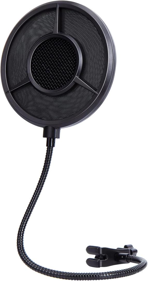 YOUSHARES 6-layer Pop Filter Compatible with HyperX QuadCast, Blue Yeti, Razer, Fifine and Other Mic, Upgraded Metal Microphone Pop Filter Windscreen with Flexible 360Gooseneck