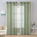 MIULEE Solid Color Sheer Curtains 108 Inches Long 2 Panels Set - Elegant Lightweight Grommet Light Filtering Window Voile Panels/Drapes/Treatment for Bedroom Living Room W54 x L108 Inch, Sage Green
