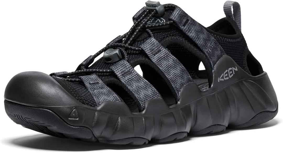 KEEN Men's Hyperport H2 Closed Toe Breathable Easy On Comfortable Hiking and Water Sandals  (11.5, Black/Steel Grey)