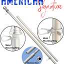 Flag Pole for House - 6 ft Heavy-Duty Aluminum Tangle Free Spinning Flag Pole with Metal Mounting Rings - Outdoor Wall Mount Flagpole for Residential Commercial (Silver, 6')