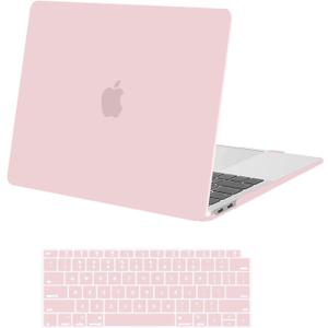 MOSISO Compatible with MacBook Air 13 inch Case 2022 2021 2020 2019 2018 Release A2337 M1 A2179 A1932 Touch ID, Plastic Hard Shell Cover&Keyboard Cover for MacBook Air 13.3 inch Case, Rose Quartz