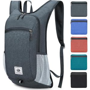 Esup 15L Lightweight Hiking Backpack Foldable Small Travel Backpack Packable Camping Backpack for Women Men (Dark Gray)