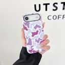 Compatible with iPhone 17 Air Case Cute Leopard Print Camo Pattern Design for Girls Women,Soft TPU and Hard PC Protective Case Designed for iPhone 17 Air-Purple camo