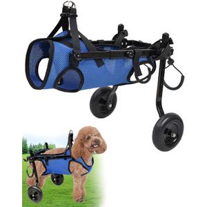 Dog Wheelchair for Back Legs, Cart Doggy Wheelchair with Disabled Hind Legs, Brace and Hip Support, Walking Mobility Aids for Small Pets Hind Limbs Dog Carts with Wheels, Adjustable