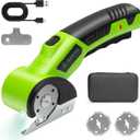 Cordless Electric Scissors 4.2V Rechargeable Cardboard Cutter with 2000mAh Battery, LED Light, Safety Lock, A Replacement Blade, Box Cutter for Cardboard, Cloth,Plastic and Thin Carpet