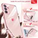 LeYi for Samsung Galaxy A54 5G Case with Tempered Glass Screen Protector [2 Pcs]+ Full Camera Lens Protection,Love Heart Plating Girly Women Cute Luxury Soft TPU Shockproof Case for A54 5G,Pink