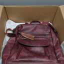 Shrrie Laptop Backpack for Women 15.6 inch,Travel Leather Backpack Purse Nurse Teacher Carry on Backpack Computer Bag,Professional Water-Resistant College Business Work Casual Daypack,Two-tone Maroon