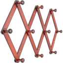 Wooden Accordion Wall Mounted Wood Coat Rack with 10 Hooks, Stretchable Wooden Retractable Coat Rack Hooks for Coats, Hats, Baseball Caps, Coffee Mugs, Jewelry Brown