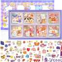 2000 Pcs Cute Stickers, Waterproof Vinyl Transparent Stickers, Kawaii Fun Stickers for Water Bottle Laptop Scrapbook Journaling, 200 Sheets Animal Stickers Boxed Gifts for Kids Teens Girls Boys