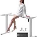 Electric Standing Desk Frame, Height Adjustable Desk Legs Up to 47.2",with Memory Controller,Ergonomic Stand Up Base Workstation for Home Office, White Frame Only