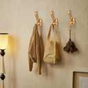 Coat Hooks Wall Hooks for Hanging, Wall Mounted for Coat Heavy Duty Single Prong Wall Hooks for Hanging Hat, Towel, Key, Robe, Coats, Scarf, Bag, Cap, Coffee Cup, Mugs (2 PCS Gold)
