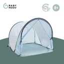 Babymoov Anti-UV Baby & Toddler Beach Tent UPF 50+ Sun Protection with Pop Up System for Easy Use & Transport, Blue Waves (Summer 2025 Edition)