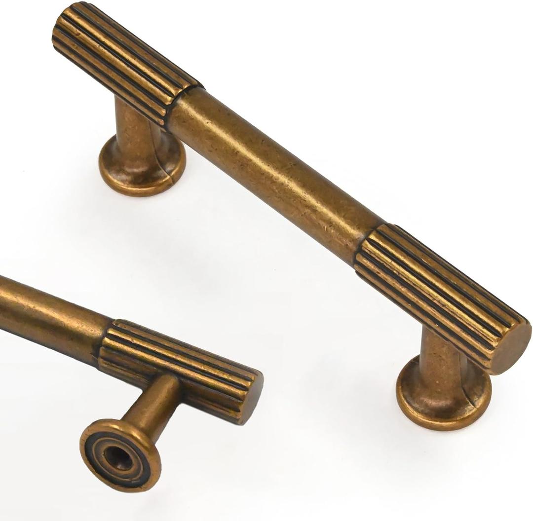 Asidrama 10 Pack 3 Inch(76mm) Antique Brass Cabinet pulls Kitchen Cabinet Handles, Cabinet Pulls Kitchen Cabinet Hardware for Cupboard Drawer Pulls (3" Hole Center) Asidrama 10 Pack 3 Inch(76mm) Antique Brass Cabinet pulls Kitchen Cabinet Handles, Cabinet Pulls Kitchen Cabinet Hardware for Cupboard Drawer Pulls (3" Hole Center)