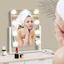 Vanity Mirror with Lights, Makeup Mirror with Lights,3 Color Lighting Modes, Detachable 10X Magnification Mirror Touch Control,360°Rotation, White.