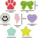 Self Adhesive Embroidered Chenille Patches, Patches Stickers for Backpacks Hats Clothing Shoes (7 PCS - Lightning)