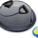 Nice C Balance Ball, Half Ball, Balance Ball, Exercise Workout Trainer, with Resistant Band, Strength Fitness Yoga with Bonus Foot Pump (Grey)