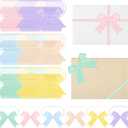 Zeyune 60 Pcs Mother's Day Elastic Bows 4 Inch Assorted Premade Craft Bows Soft Stretch Loops with Ribbon Knots for Mother's Day Wrapping Party Boxes Decoration Supplies Crafts Gifts(Sweet Style)