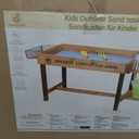 Kids Wooden Mud Kitchen Outdoor Playset, Solid Wood Backyard Pretend Kitchen with Working Faucet, Sink, Cutting Board, Planting Cups, Toy Cookware, Magnetic Cabinet Door and Storage Shelf
