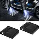 2PCS American Flag Car Door Lights Logo Projector, LED Wireless Vehicle Door Welcome Courtesy Light, Patriotic Automotive Sensor Ghost Shadow Lamp, Universal for Most Cars (Black)