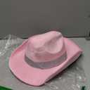 Cowboy Hat for Women Men Bling Diamond Party Disco Cowgirl Hat (Medium, Pink)